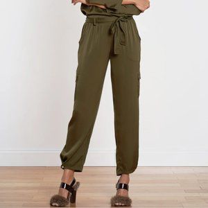 Nouvelle Silk95Five Chesterfield Green Silk Blend Jordan Cargo Pant